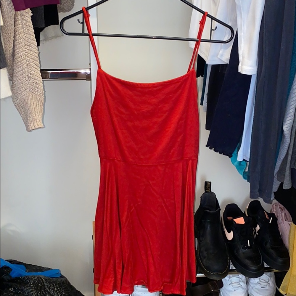 Red Open Back Fit and Flare Dress